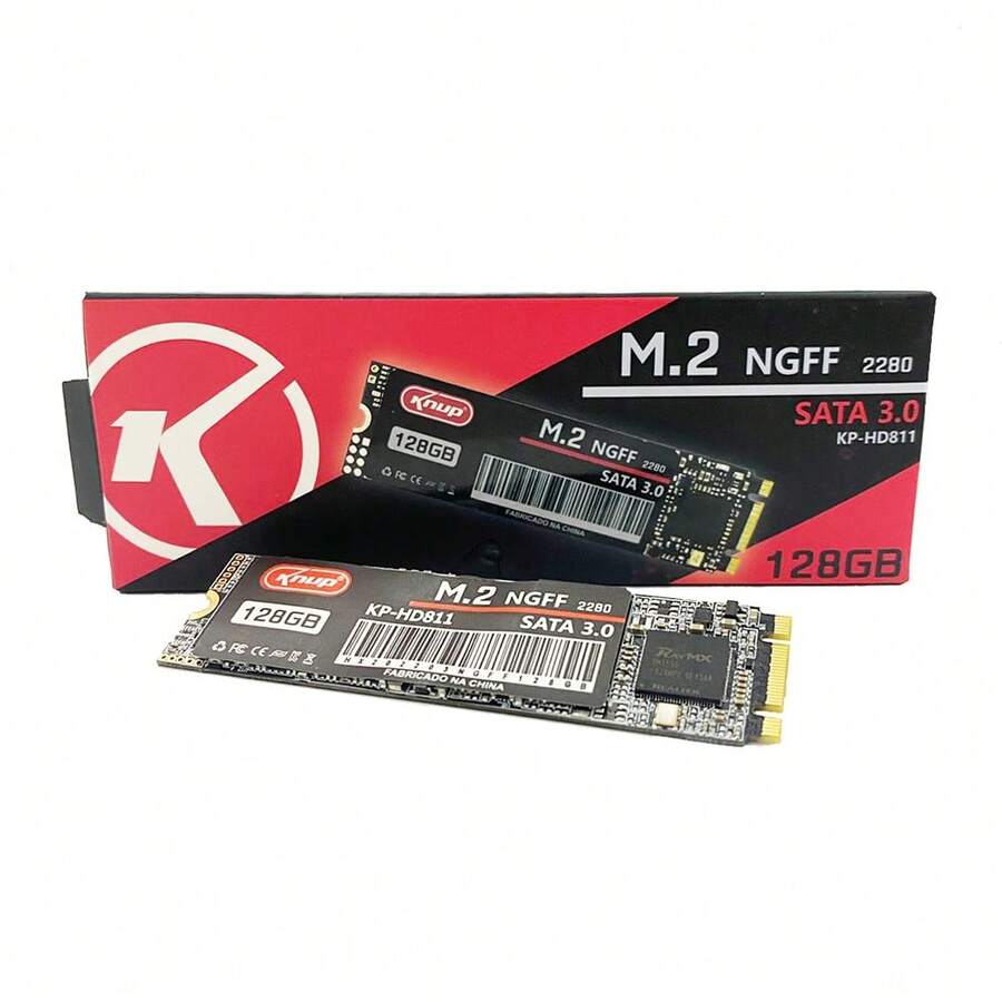 Disco Solid HD SSD NGFF SATA 3.0 128gb M2 2280 Knup KPHD811 - 黑色 - 查看 1