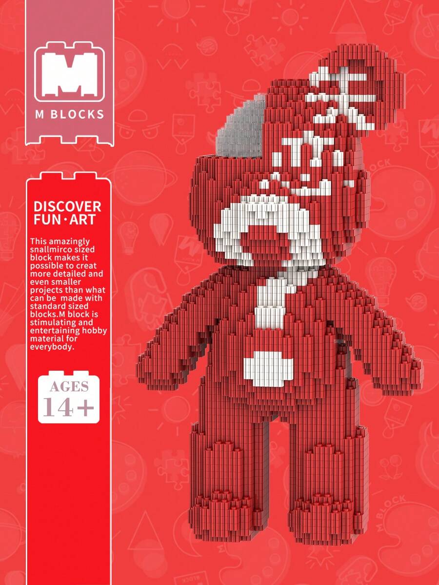 3680 件问号熊风格 DIY 小型积木套件，高品质创意玩具，绝佳礼物选择 - 彩色 - 查看 1