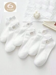 5雙隨機發貨女款低筒短襪，韓系Ins短襪，春夏薄款可愛日式船襪 - 彩色 - 查看 2