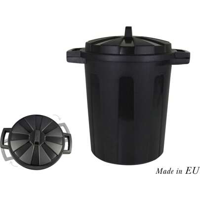 Inde Odpadkový koš s víkem 35L černý Kompaktní a praktický design | Odpadkový koš s praktickým systémem otevírání Univerzální pro jakýkoli prostor a snadno se čistí, ideální pro jakékoli místo