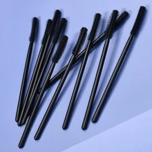 10件套硅胶睫毛膏卷翘刷、螺旋刷和眉刷套装，包含眉刷、眼影刷、螺旋刷、睫毛刷，赠品 - 黑色 - 查看 1