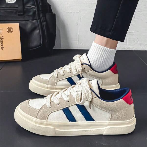 Men's Summer Light Breathable Anti-Slip Low Top Sneakers, Vintage Style And Comfortable