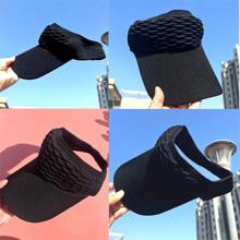 1pc Summer Women's Casual Elastic Knitted Cap, BreathableEmpty Top Sunshade Hat Outdoor Sports Hat Sun Hat Golf Beach Hat Beach Essential