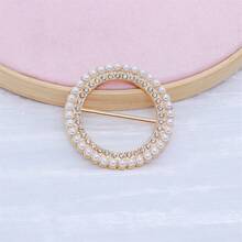 1pc Summer Pearl Round Dual-Use Scarf Button Heart-Shaped Simple Fashion Multi-Functional Knot Button - Multicolor - View 13