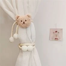 1 件可爱熊头窗帘系带，温暖婴儿房磁性窗户装饰绳婴儿洗澡家庭装饰礼物 - 奶茶小熊 - 查看 5