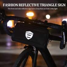 ROCKBROS Bicycle Handlebar Bag 4 Carrying Options Reflective Bicycle Bag With Shoulder Strap 2L For MTB Racing Scooters - Black - View 4