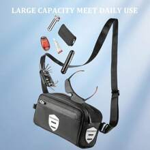 ROCKBROS Bicycle Handlebar Bag 4 Carrying Options Reflective Bicycle Bag With Shoulder Strap 2L For MTB Racing Scooters - Black - View 7