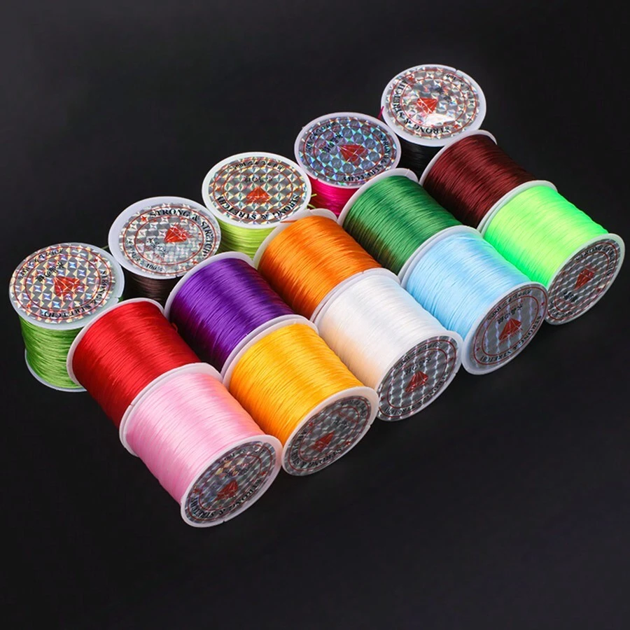 Crystal Fishing Line Elastic String, Durable Bracelet Strap For DIY Beading, 1pc - Brown - View 1