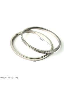 1 Pièce Bracelet Pour Femme En Acier Inoxydable, Couleur Unie, Anti-fading, Simple, Personnalisé, Empilable, Haut De Gamme Et À La Mode