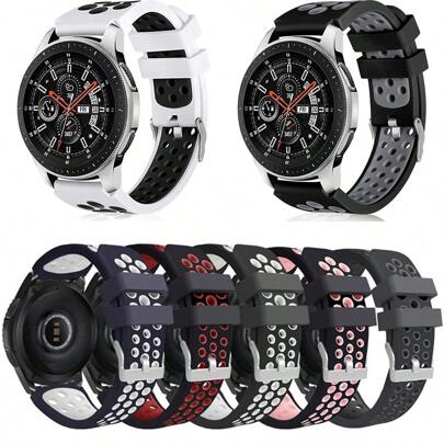 COOLIA 1 Pacote banda de silicone, banda de relógio de 22mm compatível com Samsung Galaxy Watch 46mm / Galaxy Watch 3 45mm / Gear S3 Classic / Frontier. Compatível com Huawei Watch 2 Pro / GT / GT2 (46mm) / GT2E / GT2 Pro / Watch 3 / 3 Pro. Compatível com Amazfit GTR4/GTR4 Pro/BIP5/GTR 3/GTR 3 Pro/GTR 2e/GTR 2/AMAZFIT 3 StratoS/GTR 47mm. Compatível com Honor Watch4 Pro/Honorwatch GS PRO/Honor MagicWatch2 46mm/Honor Magicwatch 1/Honor Watch Dream. Compatível com Xiaomi Watch S3 / Watch 2 Pro / Watch S2 / Watch S1 Pro / Watch S1 Active / Watch S1 / Watch Color2 / Watch Sport / Watch Color / Haylou RT2 LS10 / Haylou RS4 LS12 / Haylou GST LS09B / Haylou RT LS05S. Pulseira de relógio de silicone macia e respirável universal de 22mm, para mulheres e homens.