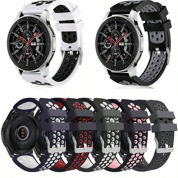 COOLIA 1 Pack Silicone Band, 22mm Watch Band Compatible With Samsung Galaxy Watch 46mm/Galaxy Watch 3 45mm/Gear S3 Classic/Frontier. Compatible With Huawei Watch 2 Pro/GT/GT2(46mm)/GT2E/GT2 Pro/Watch 3/3 Pro.  Compatible With Amazfit GTR4 / GTR4 Pro / BIP5 / GTR 3 / GTR 3 Pro / GTR 2e / GTR 2 / AMAZFIT 3 StratoS / GTR 47mm. Compatible With Honor Watch4 Pro / Honorwatch GS PRO / Honor MagicWatch2 46mm / Honor Magicwatch 1 / Honor Watch Dream. Compatible With Xiaomi Watch S3 / Watch 2 Pro / Watch S2 / Watch S1 Pro / Watch S1 Active / Watch S1 / Watch Color2 / Watch Sport / Watch Color / Haylou RT2 LS10 /  Haylou RS4 LS12 / Haylou GST LS09B / Haylou RT LS05S . 22mm Universal Soft Silicone Breathable Watch Strap,  For Women Men