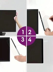 1pc Reminder Memo Board For Computer Screen, Acrylic Whiteboard For Monitor Side, Acrylic Sticky Note Memo Board, Office Monitor Side Memo Pad (Protective Film To Be Removed By Yourself) - Transparent - View 7