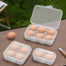1 pezzo Cassetta Porta Uova Da 2/4/6 celle, da frigo, da esterno, da cucina, antiurto, portatile per il campeggio - Trasparente - Visualizzare 6