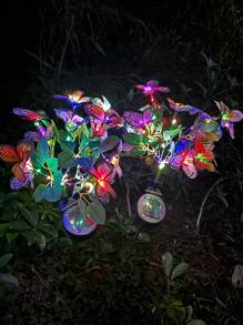 1pc/2pcs Solar Simulation Butterfly Tree Light, Outdoor Yard Decoration Butterfly Light, For Lawn, Ground, Garden - Multicolor - View 7