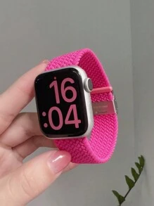 2 件/套可调节透气编织表带和柔软空心硅胶保护表壳，兼容 38/40/41/42/44/45/46/49 毫米，兼容 Series Ultra/SE/11/10/9/8/7/6/5/4/3/2/1，智能手表配件 - 芭比粉 - 查看 4
