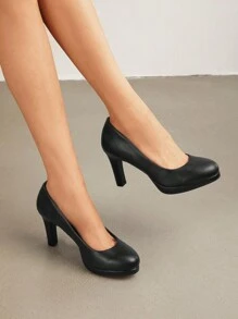 Women's Close Toe Low Heels Platform Pump Comfortable Office Work Dress Shoes For Women