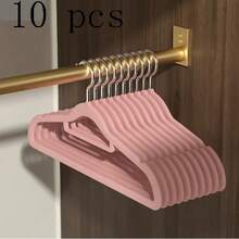Thickened Anti-Scratch Mesh Clothes Hanger, Clothing Store Storage And Display Hanger, Flocked Hanger Non-Slip Dormitory Essential Household Tool - Multicolor - View 8