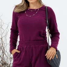 Women Sweaters - Màu tím - Xem 3