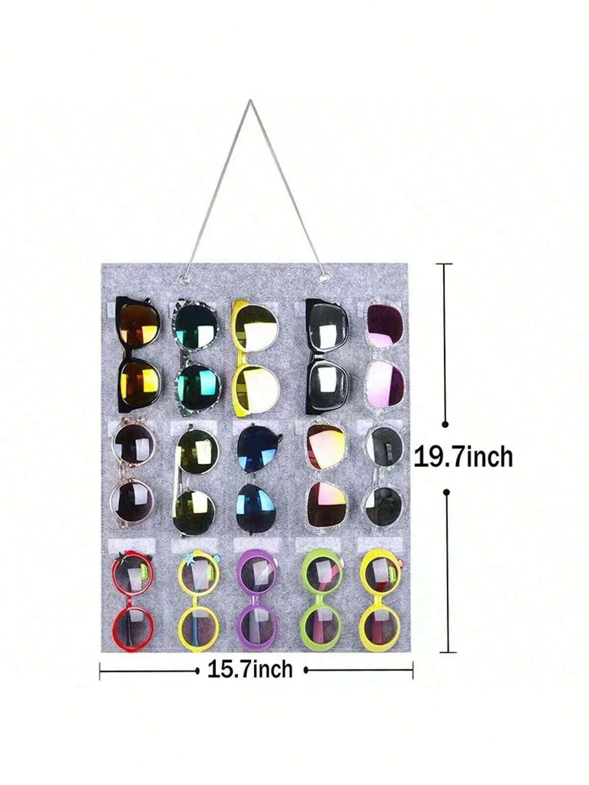 8 Porta Occhiali Da Parete Autoadesivi - Espositori Pieghevoli Per Occhiali Da Sole E Da Vista (Nero/Argento) - Foto 7