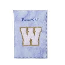 Letter Printed Simple Passport Holder For Daily Use - Blue - View 11