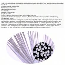 10pcs Easy Melt Universal Welding Rods Steel Aluminum Copper Metal Weld Cored Welding Wire No Need Powder - Silver - View 5