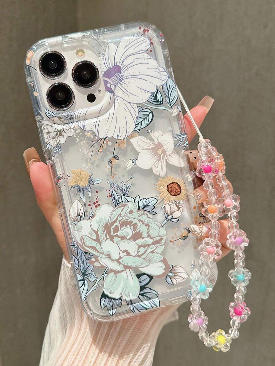1 Giá đỡ bơm hơi có họa tiết hoa hướng dương có dây buộc, Tương thích với IPhone 15PROMA/15PLUS/15PRO/15 Buds/14, Vỏ bảo vệ toàn diện chống sốc, chống bụi và chống rơi, cũng có thể sử dụng tương thích với IPhone 13/12/11/XR. - Nhiều màu - Xem 1