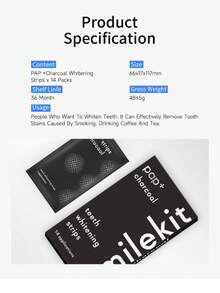 竹炭牙齒美白貼，針對牙齦敏感，有效美白，減少敏感，幫助去除煙草/咖啡/蘇打污漬 - 黑色 - 查看 7