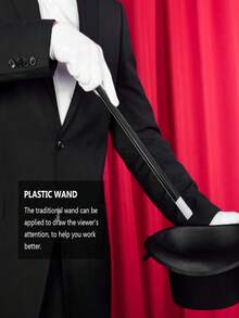 5 chiếc đũa thần bằng nhựa, đũa thần tự mọc, đũa thần đen trắng, thích hợp cho phù thủy, phù thủy, trang phục ảo thuật gia, quà tặng tiệc tùng, bộ trò chơi sinh nhật - Đen và trắng - Xem 8