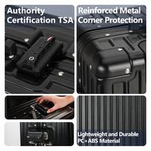 Luggage With Aluminum Frame 28" Hard Shell Travel Suitcase Zipperless Checked Luggage With 360° Spinner Wheels TSA Lock - Black - View 7