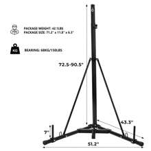 Foldable Punching Bag Stand, Height Adjustable Heavy Duty Boxing Bag Stand, Heavy Bag Stand Steel Sandbag Rack Freestanding Up To 150 Lbs For Home Gym Fitness (Only Stand) - Black - View 4