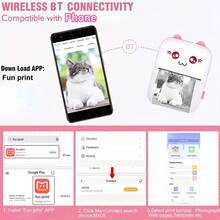 Mini Sticker Printer Smart Pocket Inkless Thermal Printer With 10Rolls Color Sticky Thermal Paper/Sticker For IOS&Android, Portable Receipt Printer For Photo Journal Notes Memo - Pink Printer With 10Rolls Sticker - View 3
