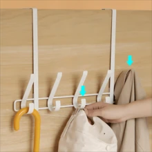 1入組大容量多掛鉤掛在金屬衣架上，強而有力的多功能家用櫥櫃門掛鉤，可放置門口的鑰匙/帽子/口罩/珠寶的衣架，客廳/臥室簡單的衣物整理架 - 白色 - 查看 1