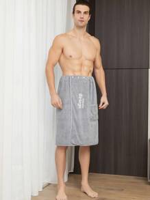 Khăn tắm mềm mại và thấm hút dành cho nam có thêu, nút và túi, có thể mặc như áo choàng tắm, 1 chiếc dùng hàng ngày và tại nhà, trang trí phòng tắm cho tiệc cưới mùa hè, trở lại trường - Nhiều màu - Xem 11