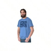 Eu Falo Citações de Filmes Com Fluência - Camiseta Gráfica Novidade - Azul Carolina - Visão 3