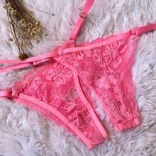 Kit 4 Tanga Fio dental Rendada calcinhas Sensual com regulagem paixão - Multicolorido - Visão 6