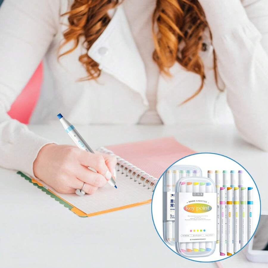 10 Pcs Highlighters Pens, Double Ended Pastel Highlighter, Colored Highlighters Journal, Bible