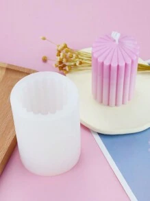 Thick Striped Pointed Top Cylindrical DIY Handmade Fragrance Plaster Multifunctional Silicone Mold - White - View 3