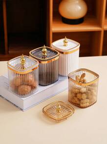 1個方形密封儲存罐 糖果零食收納盒 桌上裝飾品 婚禮飾品 - 彩色 - 查看 6
