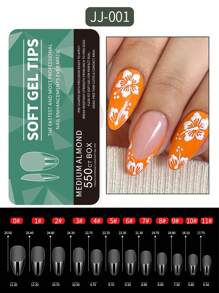 550pcs/Box Almond Square False Soft Gel Nail False Tips, Short/Medium Almond Square Shape False, Transparent Semi-Matte Full Coverage Tips Pre-Shaped Professional Acrylic Press On Nail Tips For Nail Extension Salon Manicure Accessories Tools Press On Nails Supplies - Clear - View 14