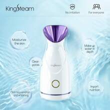 Nano Ionic Facial Steamer, Professional Facial Steamer For Deep Cleaning - Kingsteam Portable Facial Vaporizador, For Home Facial Sauna Spa (Purple) - Màu tím - Xem 6
