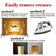 1入組金色背景羊形吊墜乙烯基室內裝飾橫幅，適用於開斋節攝影背景布，適合家庭聚會，節日派對，肖像室內攝影道具 - 彩色 - 查看 9