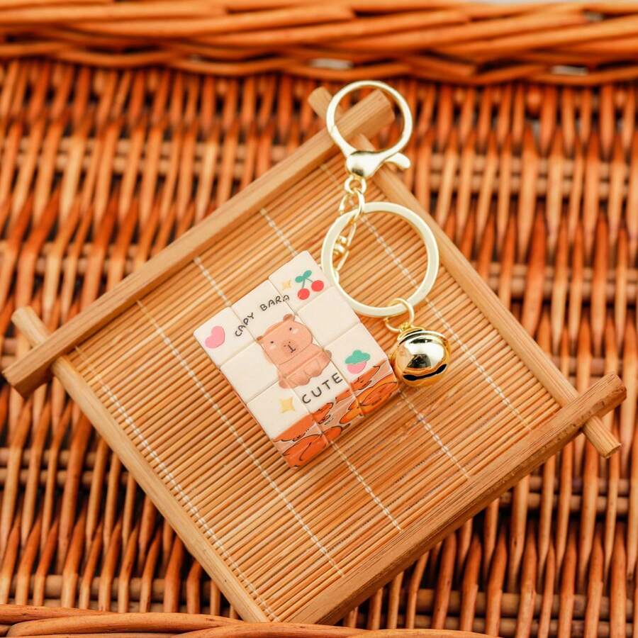 Cute Bear Magic Cube Creative Backpack Accessory Wholesale Pendant Gift Ornament Keychain PVC Key Holder - Multicolor - View 1