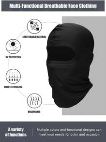 Sun Protective Anti UV  6 Packs Balaclava Ski Face Mask: Cooling Neck Gaiter Full Head Mask Face Cover Ski Mask - Black - View 2