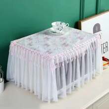 Microwave Oven Cover, New Universal Breathable Fully Wrapped Washable Double Layer Cloth Art Oilproof Dustproof Oven Cover, 1pc,Bag,Organizer,Storage