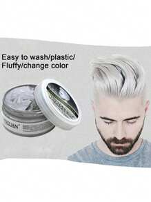 Cera Para Peinar Cabello Hair Wax Moda de Colores - Gris - Ver 3