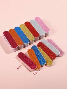 10 Chiếc Màu Sắc Ngẫu Nhiên Lấp Lánh Mini Dũa Móng Tay 6Cm Long Lanh Chà Nhám Washboard Cho Móng Tay & Móng Tay Nghệ Thuật, Chất Liệu EVA - Nhiều màu - Xem 3