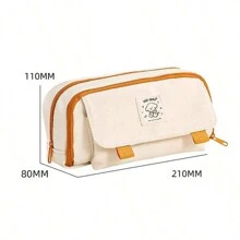 1个 2024新款大容量铅笔盒高颜值收纳袋多层翻盖笔盒学生铅笔盒高颜值文具袋热门笔盒 - 彩色 - 查看 11