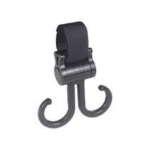 1 pieza Gancho para cochecito de bebé, gancho giratorio ajustable horizontal y verticalmente hecho de material ABS para colgar bolsa - Negro - Ver 3