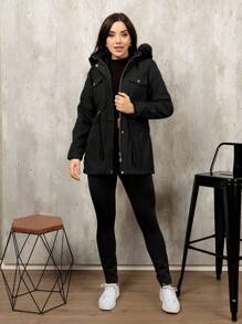 Women Trench Coats - Black - View 2
