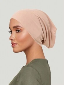 新款女士彈性內衬頭巾帶長尾，可伸縮頭套和帽式頭巾